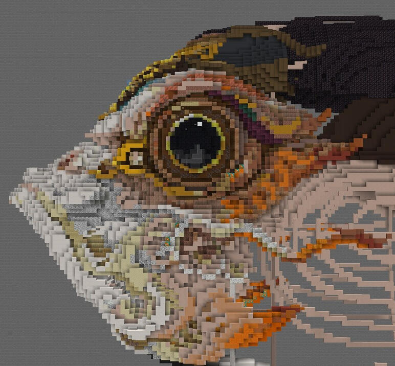 Sundanese fish, pixelated and vibrant