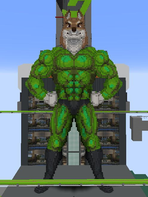 A muscular superhero fox build