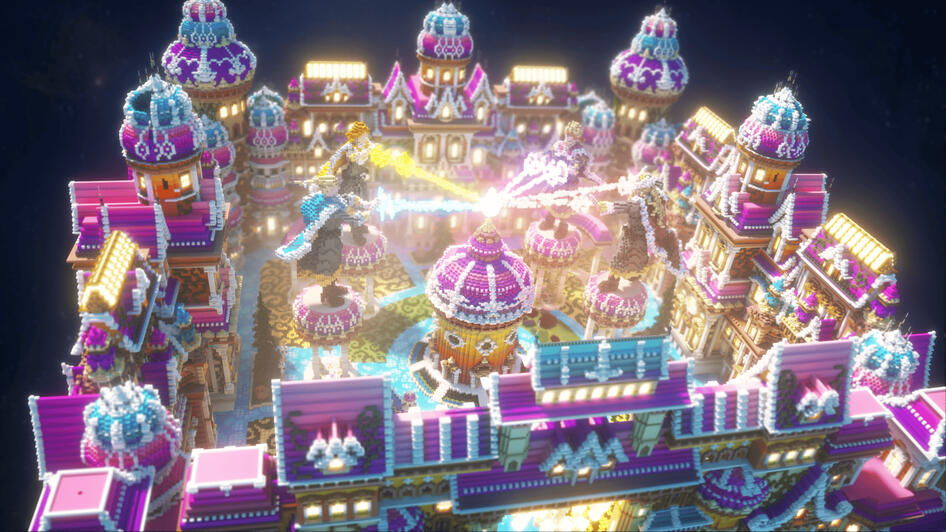 Magical fun palace with colorful decorations